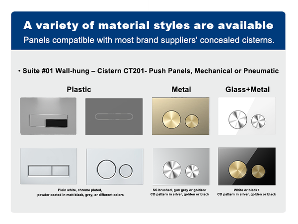 Conceal cistern push panels option Conceal cistern push panels option